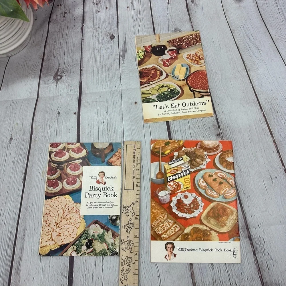 Vintage Cook book pamphlet soft cover set of 3 1956, 1957 betty crocker